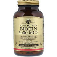 Биотин Solgar Biotin 5000 mcg 100 Veg Caps SOL-00314 BX, код: 7519079