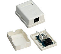 Розетка мережева Goobay RJ45 UTP6 (розетка) зовнішня LSA ToolFree AWG22-24 білий (75.07.7632) HH, код: 7455089