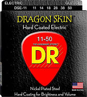 Струны для электрогитары DR DSE-11 Dragon Skin K3 Coated Electric Guitar Strings 11 50 ET, код: 6555887