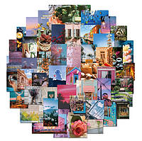 Набор виниловых наклеек стикеров Jsstore Город и Цветы Стикербомбинг 50шт US, код: 7430298