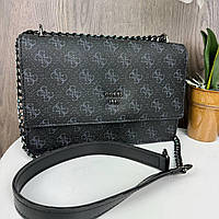 Качественная женская мини сумочка клатч на цепочке стиль Guess черная сумка на плечо Отличное качество