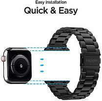 Ремінець Spigen Modern Fit для Apple Watch (42 / 44 / 45 / 49 MM) Чорний (062MP25403), фото 6