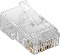 Конектор мереживний Lucom FreeEnd-RJ45 UTP6 конектор AWG23-26 Gold прозорий (25.02.5150) KB, код: 7454184