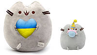 Набор мягких игрушек ST Pusheen cat с сердцем 21х25 см и Кот с кексом 15х12 см Серый (n-10460 PP, код: 8062099