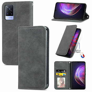 Чохол-книжка Skin Feel Leather Wallet для Vivo V21 Grey