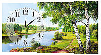 Настенные часы на холсте Декор Карпаты K-108 Березки (KIXg40473) BM, код: 1224541