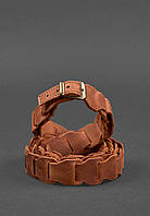 Женский кожаный бохо-ремень светло-коричневый Crazy Horse BlankNote z113-2024