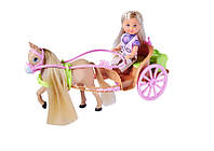Игровой набор Эви в карете с лошадью и аксессуарами Simba OL227016 VK, код: 8299004