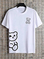 Женская стильная футболка свободного кроя с накатом ткань: кулир Мод. 4142