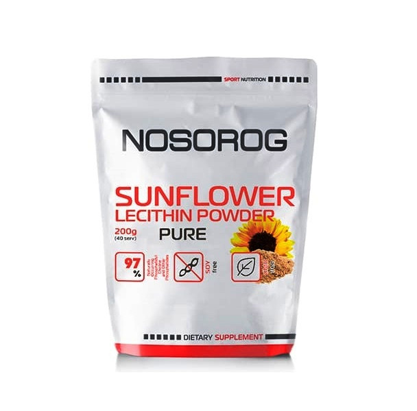 Лецитин для спорта Nosorog Nutrition Sunflower Lecithin Powder 200 g 40 servings Pure DH, код: 7808603 - фото 1 - id-p2161212361