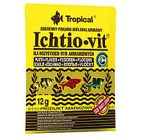 Сухой корм для аквариумных рыб в хлопьях Tropical Ichtio-Vit 12 г (5900469744017) PM, код: 7633501