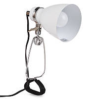 Настольная лампа в современном стиле на прищепке Brille 40W MTL-20 Белый LW, код: 7271194