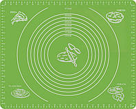 Силиконовый антипригарный коврик для выпечки и раскатки теста 50x40 см VOLRO Зеленый (vol-332 VK, код: 1717496