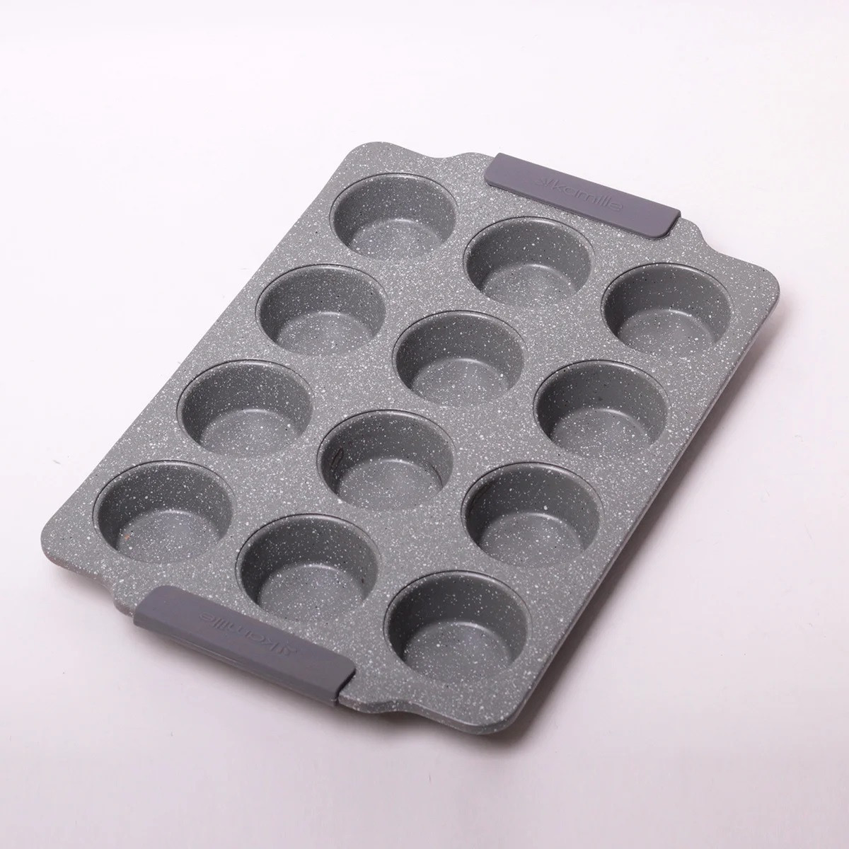 Форма-планшет для випікання кексів Kamille Marble 38 х 26 см 12 комірок Сірий SC, код: 7409705