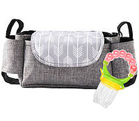 Набір багатофункціональна підвісна сумка для коляски 35 х 11 х 15 см Сіра та ніблер Різнобарв DH, код: 2735052