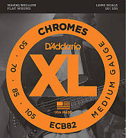Струны для бас-гитары D'Addario ECB82 Chromes Flatwound Medium Bass Strings 50 105 ET, код: 6555892