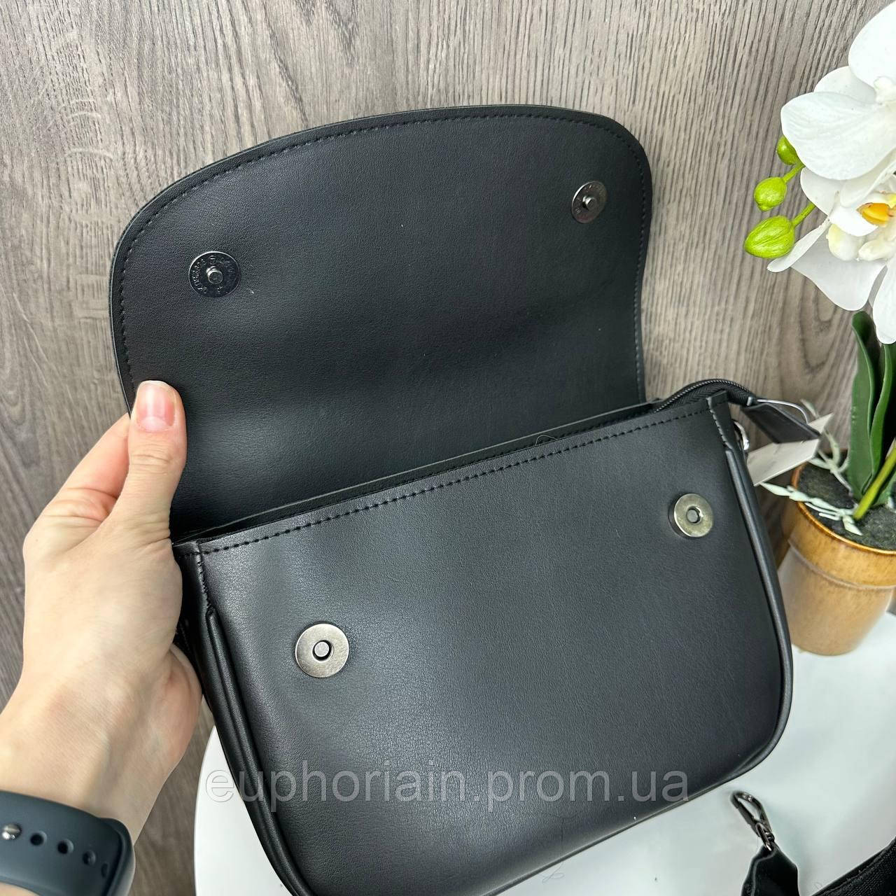 Женская мини сумочка клатч на плечо стиль Diesel, маленькая сумка черная Дизель Отличное качество - фото 8 - id-p2161478640
