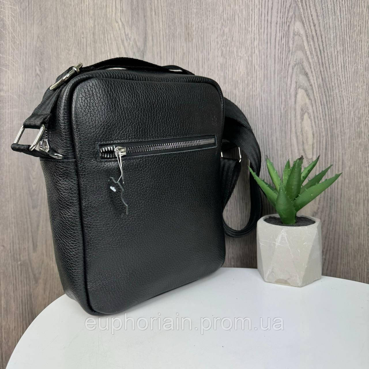 Подарочный набор Кожаная мужская сумка барсетка + кожаный ремень + кошелек портмоне из натуральной кожи - фото 4 - id-p2161478641