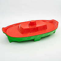 Песочница детская большая бассейн кораблик с крышкой Doloni 1355 * 715 * 375 мм Зелено-красны IN, код: 7848949