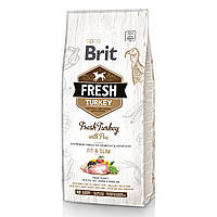 Сухой корм для взрослых и пожилых собак Brit Fresh Turkey Light Fit and Slim с индейкой и гор EM, код: 7620742