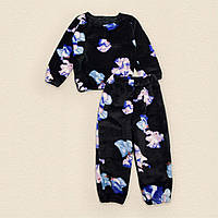Пижама для девочки Dexters из теплой ткани велсофт orchid 110 см черный (131553468491) GR, код: 8335329