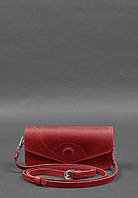 Кожаная сумка-футляр для очков (мини-сумка) коралловый Crazy Horse BlankNote QT, код: 8132098