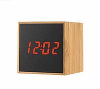 Стильные электронные часы куб TS-M01 под дерево Красная подсветка (300178RE) DS, код: 1726702