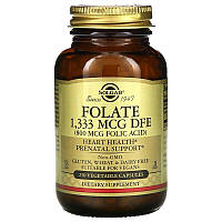 Фолиевая кислота Solgar Folate 1333 mcg DFE (Folic Acid 800 mcg) 250 Veg Caps XN, код: 7521200