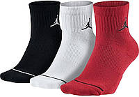 Носки Nike Jordan Jumpman Quarter 43-46 3 пары black white red (SX5544-011) NX, код: 2467338