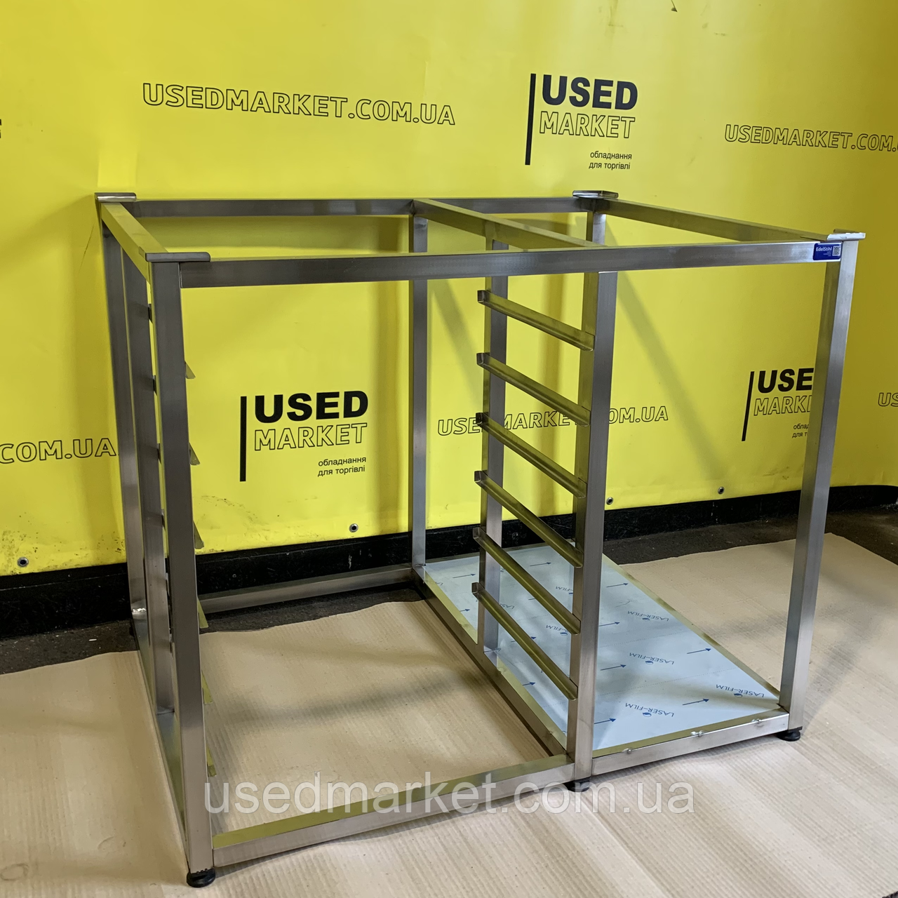 Підставка з полицею та направляючими під пароконвектомат Rational та UNOX або піца піч, з нержавіючої сталі