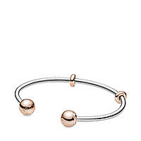 Серебряный браслет-бэнгл Pandora Moments открытый с застёжками Rose 588291 19 PS, код: 7927136