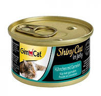 Влажный корм GimCat Shiny Cat для кошек с курицей и креветками 70 г (4002064413129) TR, код: 7581627