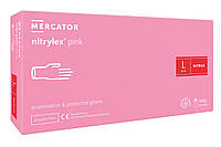 Перчатки нитриловые Mercator Medical Nitrylex Pink L Розовые 100 шт (00-00000041) IN, код: 8246363