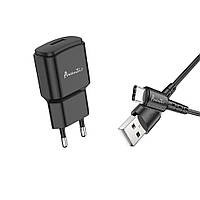 Сетевое зарядное устройство Avantis A480 Orion (1USB 2.1A) + USB кабель Type-C- черный UP, код: 8372416