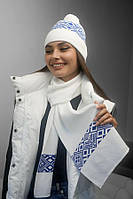 Комплект «Skier» (шапка и шарф) Braxton белый + электрик 56-59 z113-2024
