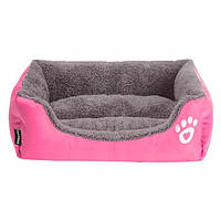 Мягкая лежанка-пуфик для собак и кошек Animals 53х47 см Кроватка для животных