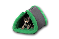 Лежак (лежанка) для кошек и собак Мур-Мяу Боня Серо-зеленый KV, код: 5865993