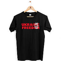 Футболка Арбуз черная с патриотическим принтом Ukraine Freedom. Свободная Украина XXXL ML, код: 8137741