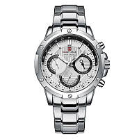 Чоловічий наручний годинник Naviforce 9196S Сріблястий QT, код: 8326248