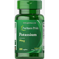 Микроэлемент Калий Puritan's Pride Potassium 99 mg 100 Caplets GT, код: 7518894
