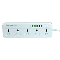 Подовжувач мережевий LDNIO SC5614 5 розеток і 6 USB 5 V 3.4 A 17 W 2 m White UL, код: 8237764