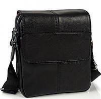 Кожаная мужская черная сумка через плечо мягкая BEXHILL TD-21334A, SAK