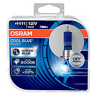 Автолампа OSRAM 62211CBB Cool Blue Boost H11 80W 12V PJ19-2 10X2 HardDuopet BK, код: 6720384