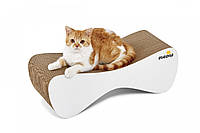 Когтеточка-лежанка для кошек Meow Mix Cloud Say Meow 61х21х24 см Бежевый с белым TV, код: 8344735