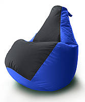 Кресло мешок Груша Coolki комби XXXL 100x140 Синий с Черным 01 Оксфорд 600D PZ, код: 6719617