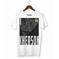Футболка Арбуз Kherson Херсон Город Украины Карта со спутника XL Белый ML, код: 8180863