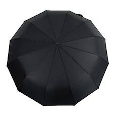Чоловіча надійна чорна парасолька на 12 спиць 5736