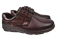 Туфлі чоловічі з натуральної шкіри на низькому ходу колір Коричневий Giorgio 20-21DTC 43 DH, код: 7366820