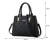 Стильная женская сумка эко кожа черная Отличное качество