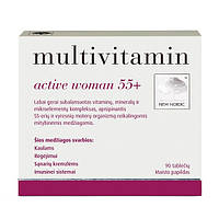 Витаминно-минеральный комплекс для женщин New Nordic Multivitamin active women 55+ 90 Tabs DH, код: 8450873